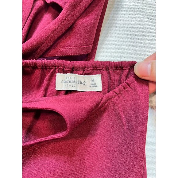 Abercrombie & Fitch Womens Swing  A Line Dress Summer Size Medium Red Sleeveless - Picture 3 of 13